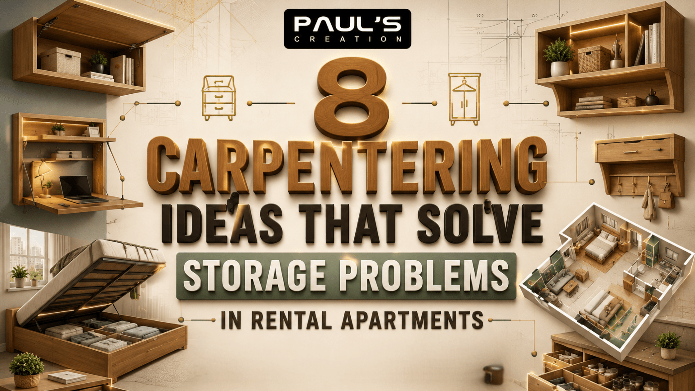 8 Carpentering Ideas That Solve Storage Problems in Rental Apartments