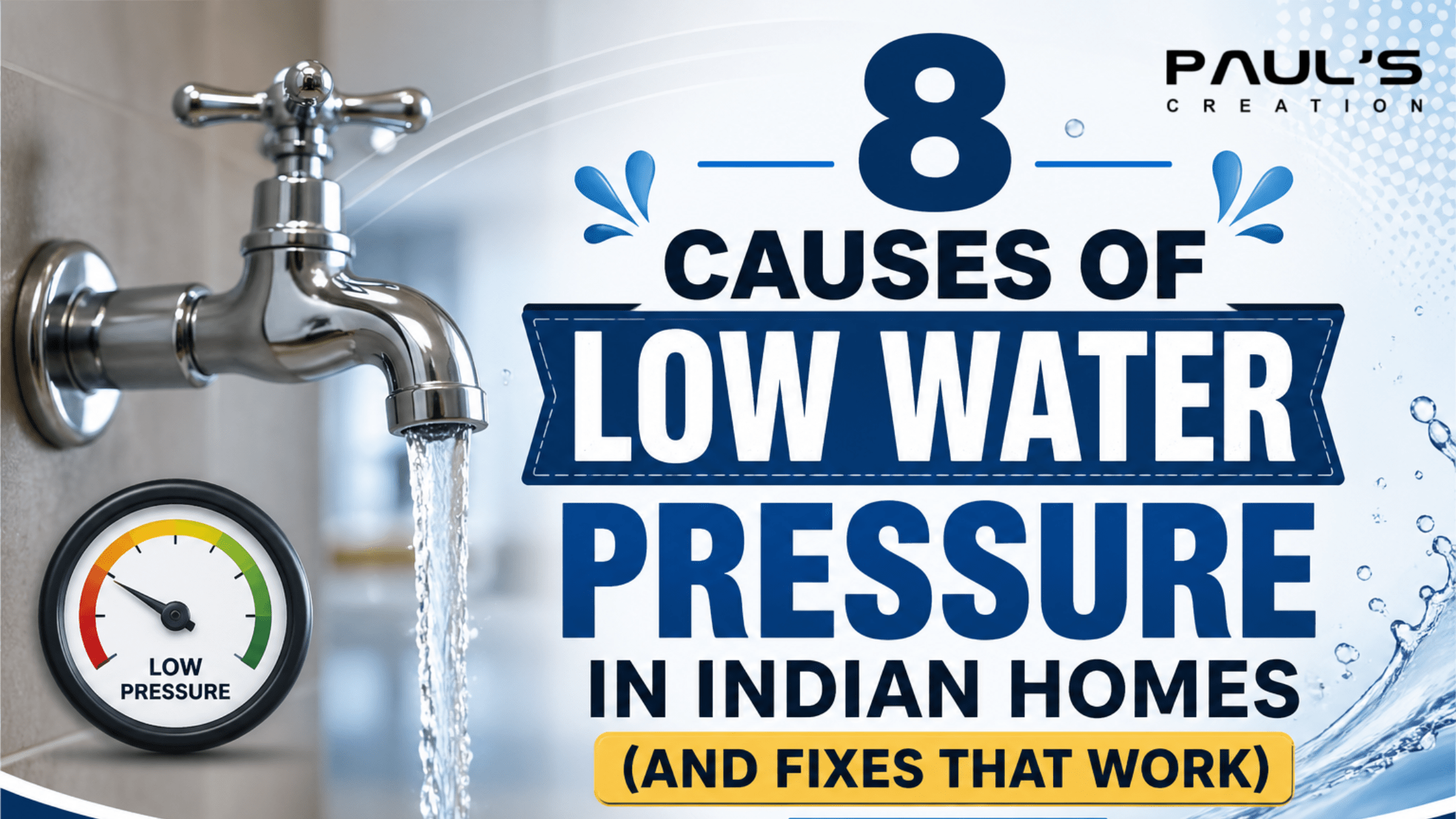 8 Causes of Low Water Pressure in Indian Homes (And Fixes That Work)